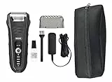 Wahl Aqua Shave Wet/Dry Shaver, rasoio da uomo, rasoio elettrico per uomo, rasoio per barba, lamina flessibile, impermeabile, facile da pulire, impugnatura in gomma, display LED di alimentazione