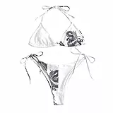 Riou Bikini Donna Sexy Hot Perizoma con Cinghie Regolabili， Costume da Bagno Donna Mare Triangolo Halter Brasiliano Piscina Swimsuit，Bikini Estate Estivo Beachwear Swimwear