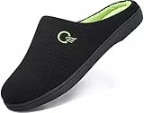 Mishansha Ciabatte Casa Invernali Uomo Pantofole Memory Foam Caldo Comode Antiscivolo Home Scarpe Interno e Esterno Nero 42/43