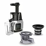 Moulinex ZU420E Juice & Clean, Estrattore di Succo a Freddo, con Teconlogia Easy Clean per una Pulizia Facile, Touch Screen, 0.8 Litri, Alluminio