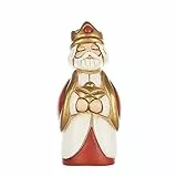 THUN® - Re Magio Gaspare con Mirra - Versione Rossa - Statuine Presepe Classico - Ceramica - I Classici