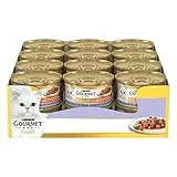Purina Gourmet Gold Dadini in Salsa Cibo Umido per Gatto con Vitello in Salsa con Verdure, 24 Lattine da 85g
