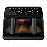 Cecotec Air Fryer senza olio digitale a 9 litri Cecofry Advance 9000 Window. 2200 W, dieta, muro di divisione mobile, doppia temperatura di 80-200 ° C, finestra e tecnologia PerfectCok