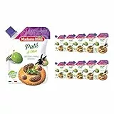MADAMA OLIVA, Paté di Olive Macinate, Ottimo da Spalmare su Crostini Caldi, per Accompagnare Aperitivi e Farcire Bruschette, 100% Made in Italy, 10 Buste Squeeze 110 gr