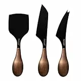 hecef Coltelli da Formaggio Retro Set di 3, Coltello da Formaggio Multiuso in Colore Bronzo, Set Include Coltello Bar a Due Punte, Coltello da Formaggio Duro e Coltello da Formaggio a Campana