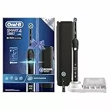 Oral-B Spazzolino Elettrico Ricaricabile Smart 4 4500 Nero CrossAction, 1 Nero. 2 Testine, Custodia da viaggio Premium, 1 Spazzolino