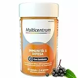 Multicentrum Immunità&Difesa Integratore Alimentare con Vitamina C, Sambuco Nero e Zinco per un Supporto alle Naturali Difese Immunitarie dell’Organismo, per Adulti, 30 Capsule