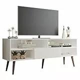 Madesa Mobile TV Moderno con 1 cassetto e 4 ripiani per TV fino a 65 pollici, 150 x 38 x 58 cm, in legno - Bianco