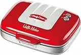 Ariete Waffle Maker Party Time 1973, Piastra per Waffle con Piastre Antiaderenti, Avvolgicavo, Chiusura di Sicurezza e Spia di Accensione, 700 W, Rosso