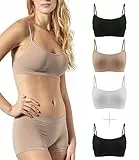 Risalti Reggiseno Senza Ferretto Spalla Stretta 3 pz - Bralette Donna in Microfibra, Brassiere Top Donna Elasticizzato, Intimo Donna, Senza Cuciture - Made in Italy