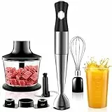 NWOUIIAY Frullatore a Immersione 1200W 6 in 1 Velocità Infinitamente Variabile Multifunzionale Minipimer Immersione Inossidabile 304 con 500ml Tritatutto 600ml Tazza Frusta Elettrica Tritatutto