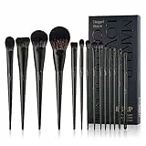 Jessup Pennelli Make Up Vegan 14pz Pennelli Trucco Nero Set Collezione versatile Polvere Fondazione Contorno Correttore Ombretto Piega Miscelare Eyeliner Sopracciglio T336