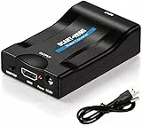 Convertitore da SCART a HDMI, Adattatore da SCART a HDMI Convertitore Audio Video Commutatore Full HD 720P / 1080P Adattatore Cavo di uscita per Monitor HD TV Proiettore VHS Player