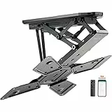 EasyLife Supporto da soffitto per TV girevole elettrico + integrazione Smart Home, staffa VESA fino a 400x400 per TV LCD/OLED, Monitor, Display, Smartboard, 23-55 pollici + 30 kg - Nero