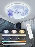 wowspeed Plafoniera Led 36W, Lampada da Soffitto luna Dimmerabile Con Telecomando, Ø 33cm, 3000-6500K Dimmerabile, IP40, 2000Lm, Funzione Notte, Luna Lampada da Parete per Soggiorno Camera da Letto…