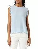 United Colors of Benetton Top 5M8FDQ04H Canottiera, Celeste 3L3, S Donna