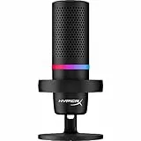 HyperX DuoCast - Microfono a condensatore USB RGB per PC, PS5, PS4, Mac, Shock Mount, cardioide, omnidirezionale, filtro pop, controllo guadagno, giochi, streaming, podcast, Twitch, YouTube, Discord