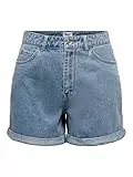 ONLY Onlvega HW Mom DNM-Pantaloncini Noos, Blu (Light Blue Denim Light Blue Denim), M Donna