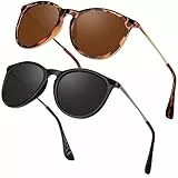 Ulknyss Occhiali da Sole Donna Polarizzati Occhiali da Sole Rotondi Cat Eye per Uomo Donna Occhiali Vintage Classici Alla Moda Protezione UV