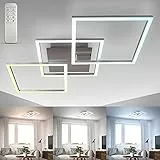 B.K.Licht Plafoniera Soffitto Moderna, luce calda, neutra, fredda, telecomando, LED integrati 32W, orientabile, Lampadario Soggiorno, bagno, cucina, camera da letto, funzione luce notturna