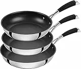 Zwilling 65249-000-0 Set di Padelle, 3 Pezzi, 20 + 24 + 28 cm, Acciaio 18/10, Argento/Nero