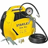 Stanley Compressore D'Aria Con Acessori 1100 W, 230 V, Rumorosità 97 Db, Giallo Nero, 33 X 26 X 33.5 Cm