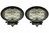 tempo di saldi 2 x Faro 27 W Rotondo Faretto Led Da Lavoro, 9 Led Da 3 W Di Profondità Auto Barca, Nero, 2 pezzi