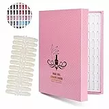 Noverlife 216 Espositore con Cartella Colori per Unghie, Espositore per Smalto per Unghie con 216 Punte per Unghie Finte, Campioni di Colore per Unghie da Salone Professionale