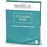 Remescar Maschera Viso Idratante al Collagene - 4 Maschere viso in Tessuto per un’Idratazione Profonda della Pelle - con Collagene Marino - Anti-Età e Ringiovanente - Adatta a Tutti i Tipi di Pelle
