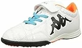 Kappa 4 Soccer Player Tg Ev, Scarpe da Football Americano Unisex-Bambini, Bianco Bianco Arancione Fluo, 31 EU