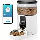 PUPPY KITTY Distributore Automatico Cibo per Gatti e Cani, 2.4G Wifi Mangiatoia Automatica con Timer, Funzione di Registrazione del Suono, Fino a 10 Pasti al Giorno (Bianco)