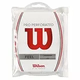 Wilson Grip Tennis WRZ4006WH Impugnatura Pro Overgrip Perforated, Unisex, Bianco, 12 Unità