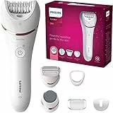 Epilatore Philips Serie 8000 Wet e Dry Per Gambe, Corpo E Piedi, Modello Bre740/10, Bianco