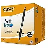 BIC Soft Feel Clic Grip, Penne a Sfera a Scatto, Punta media (1.0mm), Colore Nero, Confezione da 36 Unità, Cancelleria Scuola e Ufficio 'esclusiva amazon'