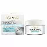 L'Oréal Paris Tripla Attiva Crema Viso Idratante Protettiva Giorno per Pelli Normali o Miste, 50 ml