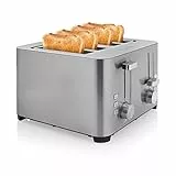 Princess 01.142403.01.001, Tostapane a 4 fette, 1500 watt, 7 posizioni regolabili, Acciaio inossidabile