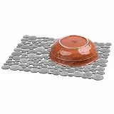 iDesign Tappetino lavandino, Tappetino lavello cucina grande in plastica, Accessori lavello che proteggono stoviglie e lavelli in acciaio, grigio
