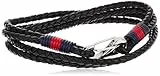 Tommy Hilfiger Jewelry Braccialetto da Uomo In Pelle Nero - 2700534