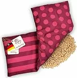 Navango® Cuscino Termico con Noccioli di Ciliegio per Microonde o Forno | Per Lenire il Dolore Cervicale o i Dolori Muscolari | Cotone OEKO-Tex | ca. 17x45 cm | 3 Camere | Cuscini per Cervicale