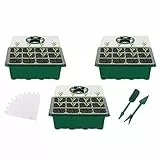 Vassoi per semi,3 Pezzi 36 celle Scatola di Germinazione con coperchi trasparenti/finestra regolabile per serre e giardini,Mini Serra per Piantine Semina Germinazione di Piante in Crescita