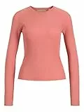 Jack & Jones Jjxx Jxtaya LS Ribbed Crew Neck Knit Maglione, Foschia Corallo, M Donna