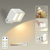 Lightess Lampada da Parete batteria Senza Fili con Sensore,Luci da parete a batteria Applique da Parete Interna LED Ricaricabile USB con Telecomando Interruttore,Dimmerabile 6W luce da scale Magnetica