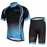 SKYSPER Abbigliamento Ciclismo Uomo, Completo Bici Maniche Corte con Pantaloncini Ciclismo Traspirante per MTB Bici da Corsa da Strada