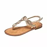 JOMIX Sandali Infradito Bassi Estivi Eleganti SD2146 (B Oro Rosa, 41)