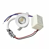 Vetrineinrete® Faretto led ad incasso 1 watt mini spot punto luce tondo luce bianca 6500k calda 3000k e blu driver 220v con bordo bianco p-31b (Luce blu) A21