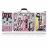 Apollo Kit di attrezzi rosa per la casa da 71 pezzi. Utensili manuali più comuni per riparazioni domestiche - Cacciaviti, Martello, Chiave, Pinze & altro in una Custodia