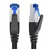 KabelDirekt – Cavo Ethernet CAT7 con tripla schermatura ultra sicura – 1 m – Cavo internet e cavo LAN (cavo di rete, 10Gbit/s per la massima velocità della fibra ottica, RJ45, per Xbox/PS5, nero)