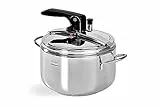 Barazzoni 5lt Pentola a Pressione Modello Basic, ø22cm, capacità 5lt.Induzione, Made in Italy, Acciaio Inox 18/10, Argento, 22 cm