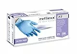 Reflexx R77 Guanti in Nitrile senza Polvere Gr. 3, 200 Pezzi, Azzurro