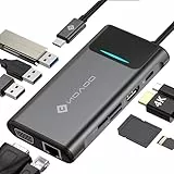 Docking Station USB C, NOVOO 9 in 1 Torna ai Risultati con RJ45 Gigabit Ethernet, HDMI 4K, VGA, 100W PD, Lettore Schede SD/TF, 3 Porte USB 3.0, Splitter Hub Multi USB per Laptop